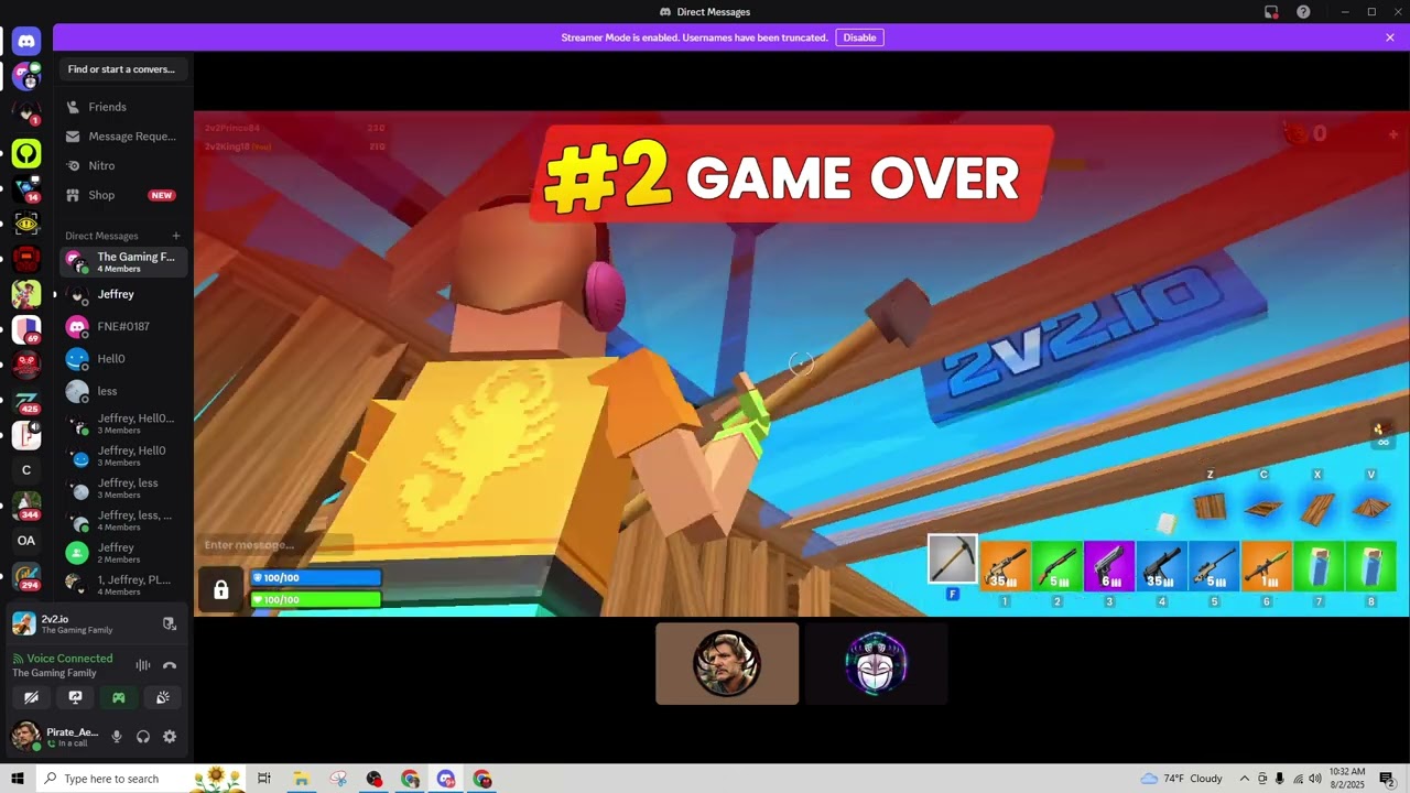 2v2 io   -  Discord Game  -   This is fake Fortnite but also a Clone too ,