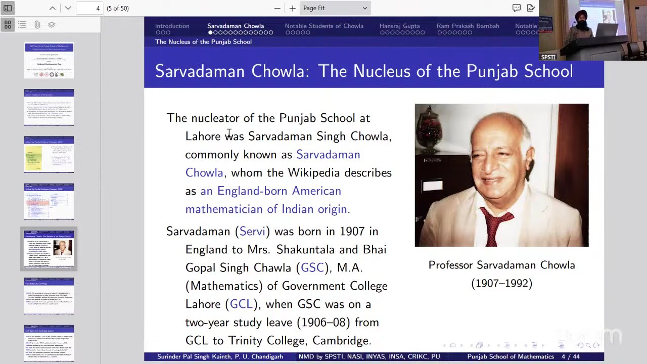 100 Years of Punjab School of Mathematics - National Mathematics Day