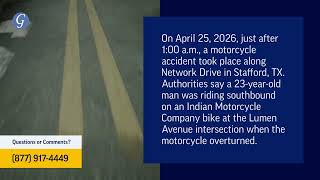 Man Injured in Motorcycle Accident on Network Drive in Stafford