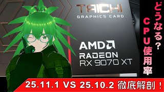 【AMD】ADRENALINE25.11.1 VS 25.10.2【WorkGraphの影響どうなった？】徹底比較