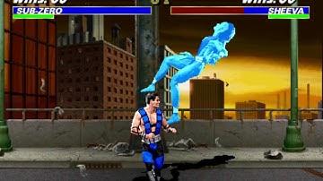 UMK3 Arcade - Sub-Zero 11 hits 100% combo (Mid-Screen)