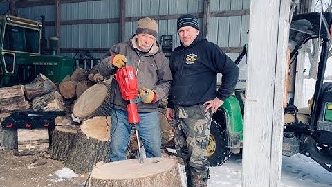 Splitting FIREWOOD with a JACKHAMMER - Can it be Done???