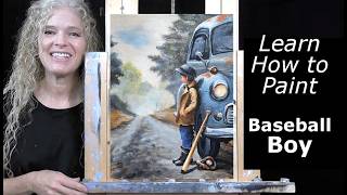 BASEBALL BOY - Learn How to Draw and Paint with Acrylics - Easy Beginner Acrylic Painting Tutorial screenshot 5