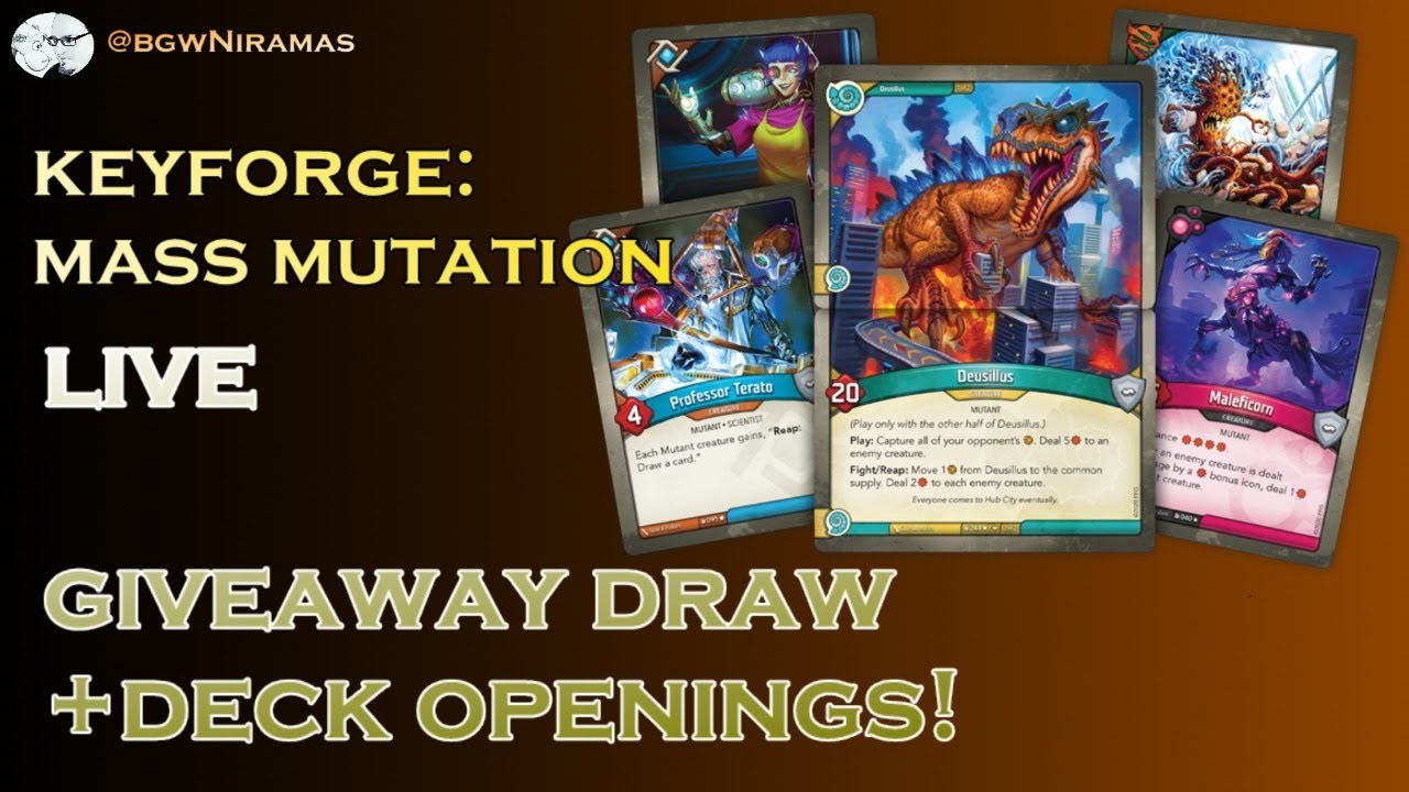 Keyforge: Mass Mutation - Live Giveaway Draw + Open some decks - YouTube