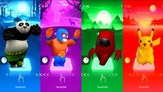 Kung Fu Panda vs El Primo Brawl Stars vs Among US vs Pikachu | Tiles Hop Fun Ball screenshot 2