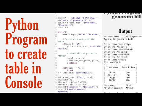 How to create a console table in Python - ItzRafiq