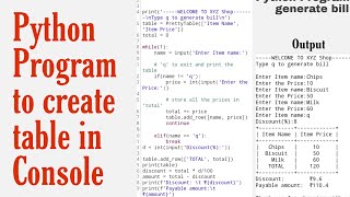 How to create a console table in Python - ItzRafiq
