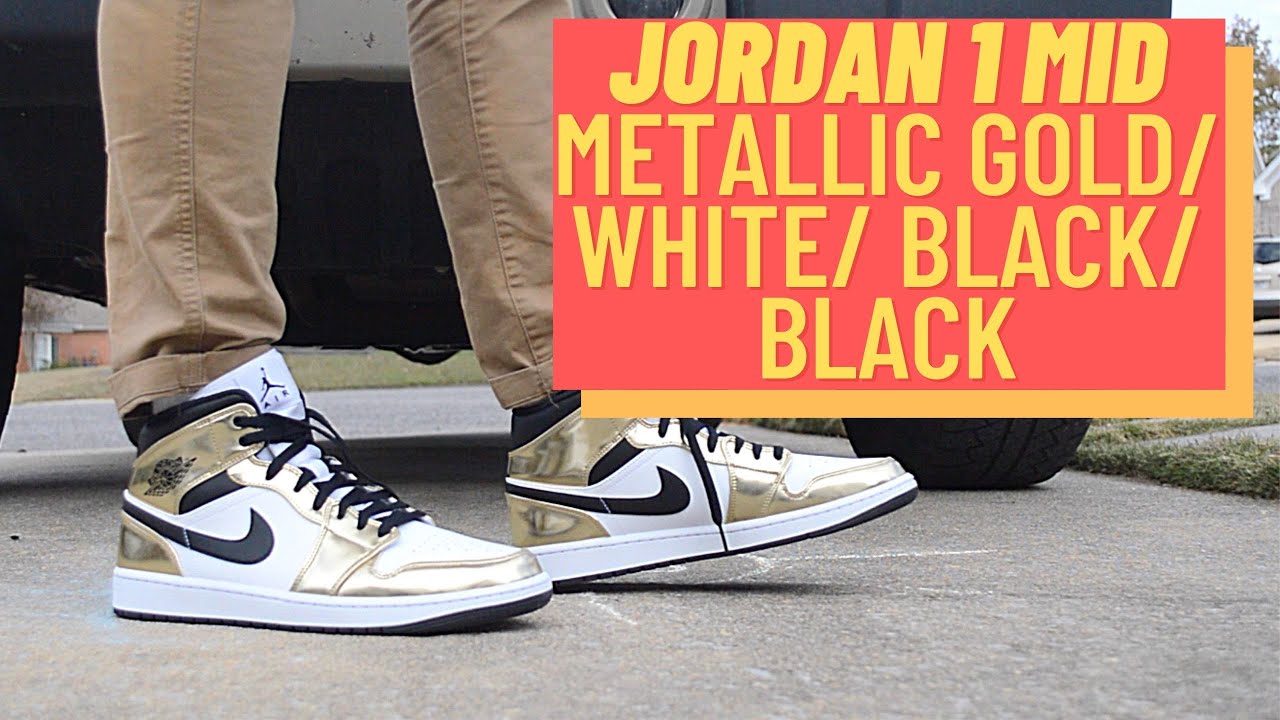 JORDAN 1 METALLIC GOLD ON FEET NEW