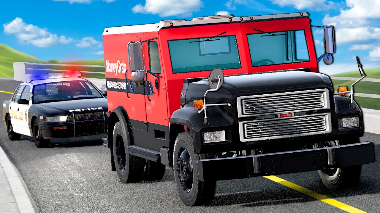 POLICE CHASE ARMORED TRUCK! (BeamNG)