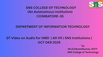 DT Video on Audio for HMD | ARVR |SNS Institutions