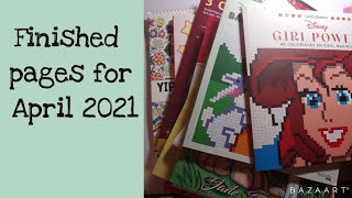 My finished pages for April 2021