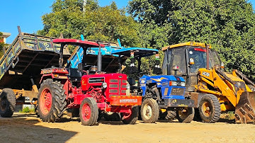 Jcb 3dx Eco Loading Mud in Trolley New Mahindra 575 New Holland 3630 Sonalika Space Kubota Space