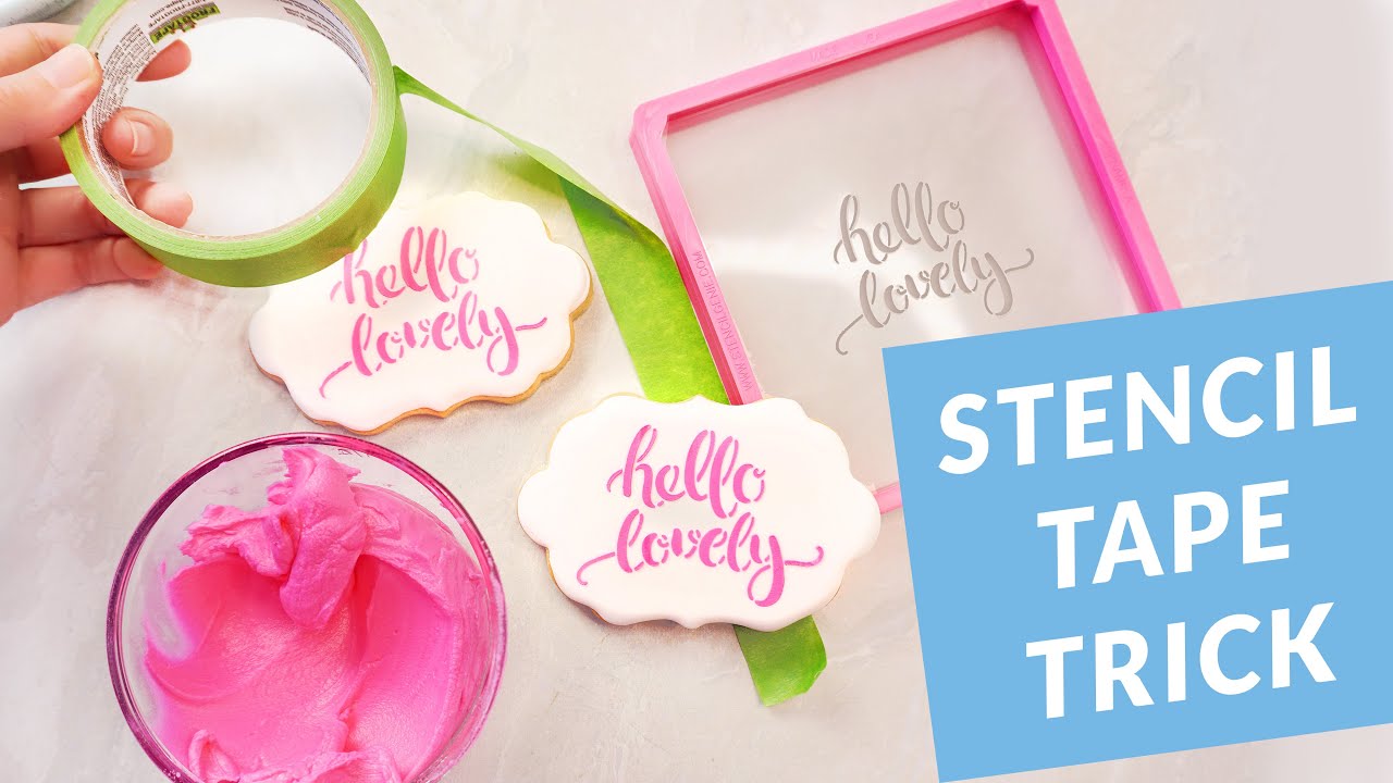 Tape Trick for Stenciling Multiple Cookies 