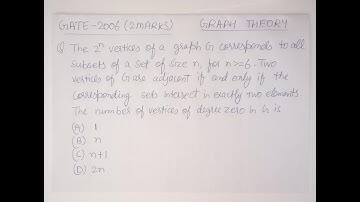 GATE 2006 CS/IT |GRAPH THEORY| DISCRETE MATHEMATICS| 2^n vertices of graph correspond to all subsets