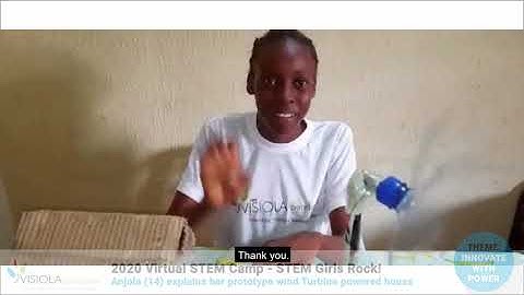Our student Anjola explains how her wind turbine prototype works