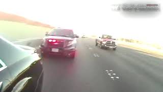captures Nevada officer narrowly avoid being struck by vehicle