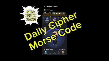 Hamster Kombat Daily Cipher Morse Code June 26/27, 2024 #hamsterkombat #crypto #nft