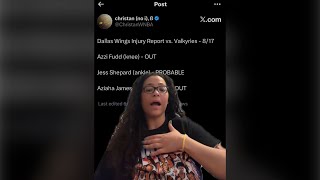Azzi Fudd To MISS 5th Consecutive Game Dallas Wings Injury Report Updates