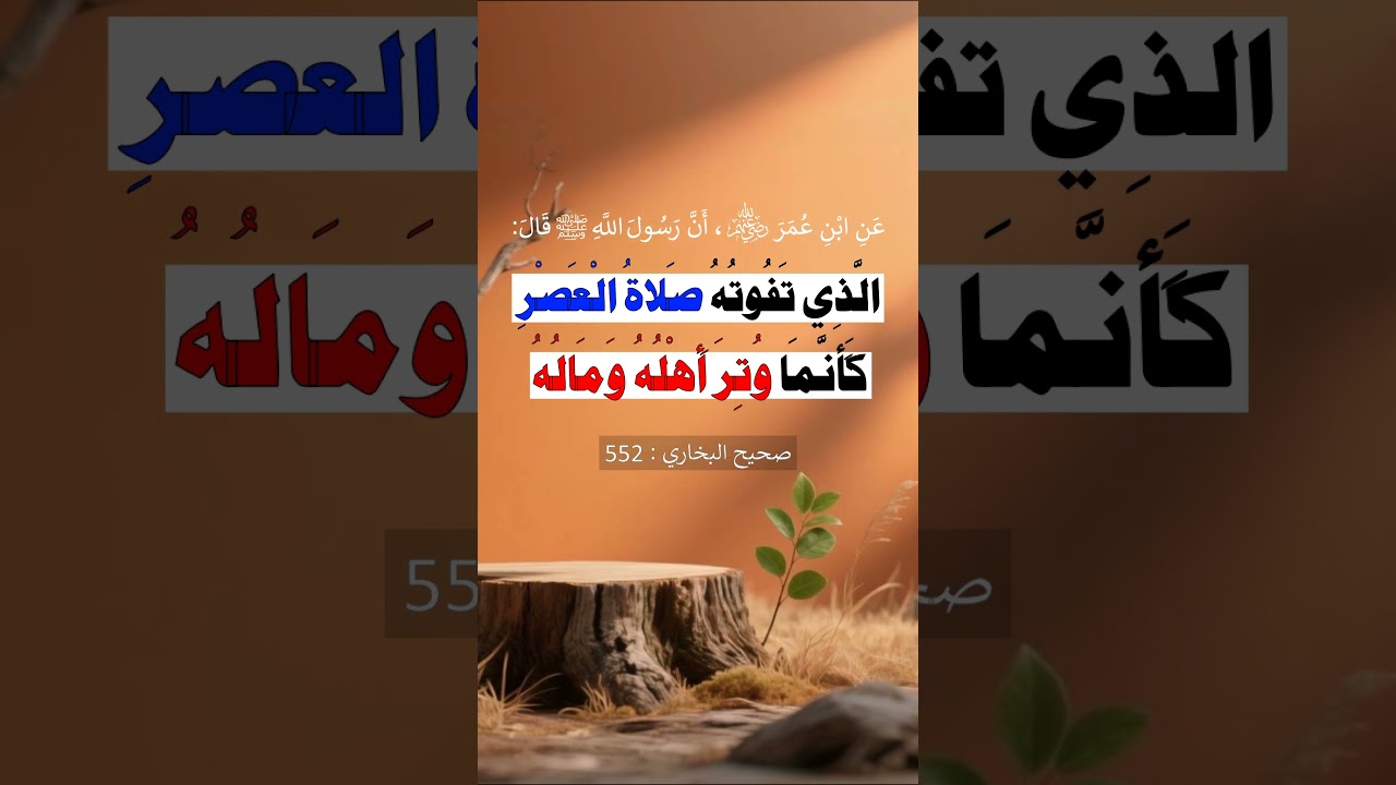 الذي تفوته صلاة العصر = الشيخ عبد الرزاق البدر
