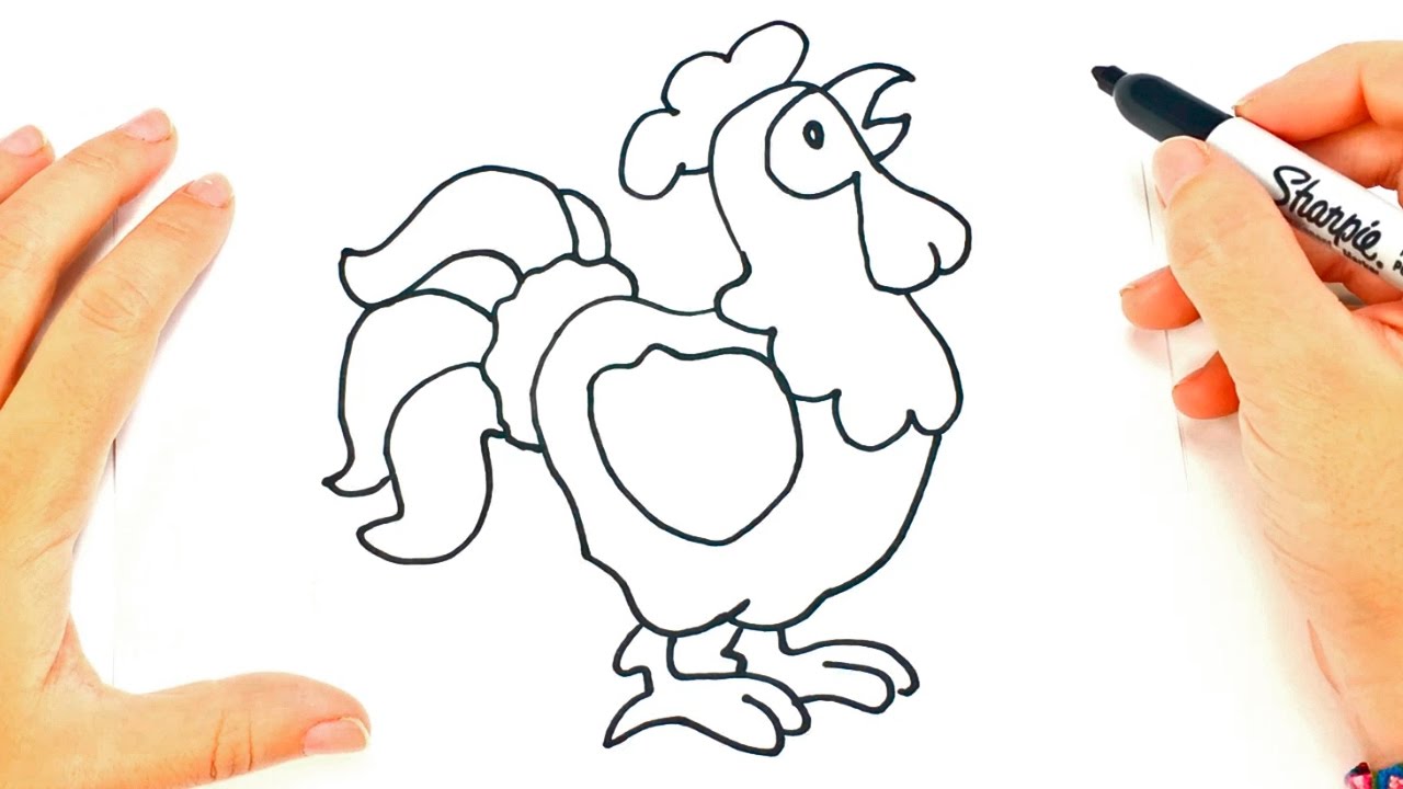 Como dibujar un Gallo para niños | Dibujo de Gallo paso a paso - thptnganamst.edu.vn