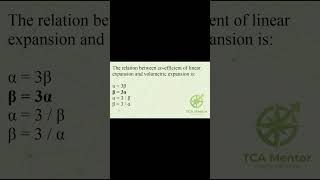 The relation between co efficient of linear expansion and volumetric expansion is