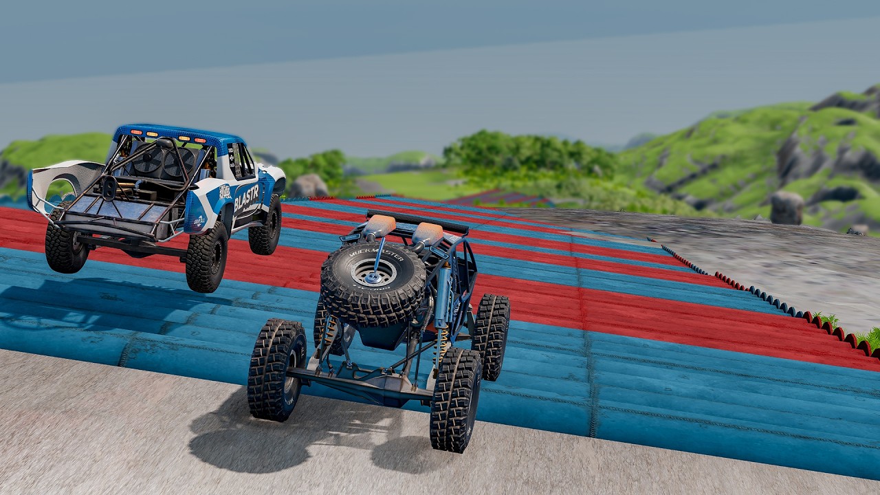 DOWNHILL OBSTACLE ROAD to reach the...⏺️BeamNG.drive