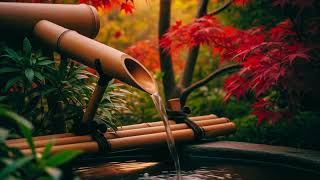 Zen Bamboo Water Fountain & Maple Leaves 🍁 | 10-Minute Relaxing Piano Music for Sleep & Study #🍁 screenshot 1