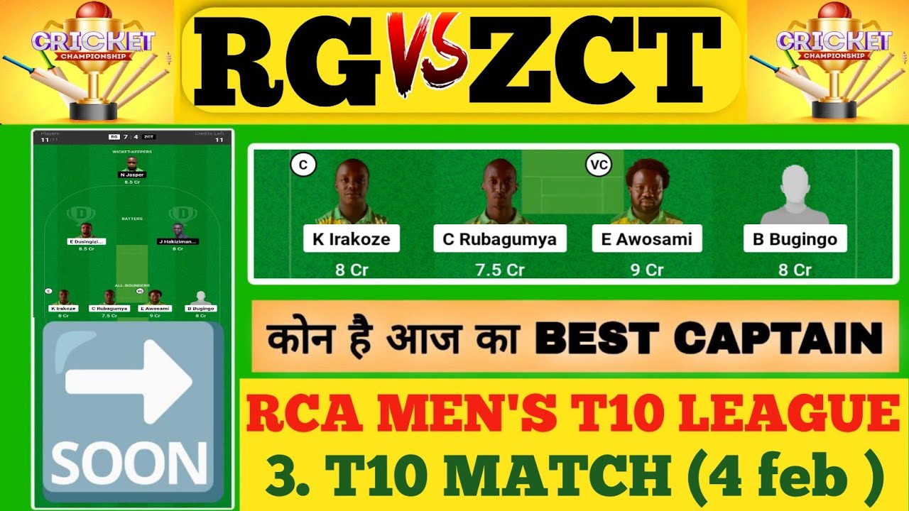 RG vs ZCT Dream11 Prediction | RG vs ZCT Dream11 Team | RG vs ZCT ...