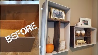 DIY- Turn Old Drawers To Shelves! This is how I turned some old dresser drawers into shelves. With only a limited amount of wine this time, I