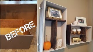 This is how I turned some old dresser drawers into shelves. With only a limited amount of wine this time, I