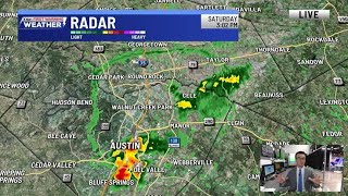 Strong thunderstorm moving through downtown Austin | KXAN Radar Check (May 9)