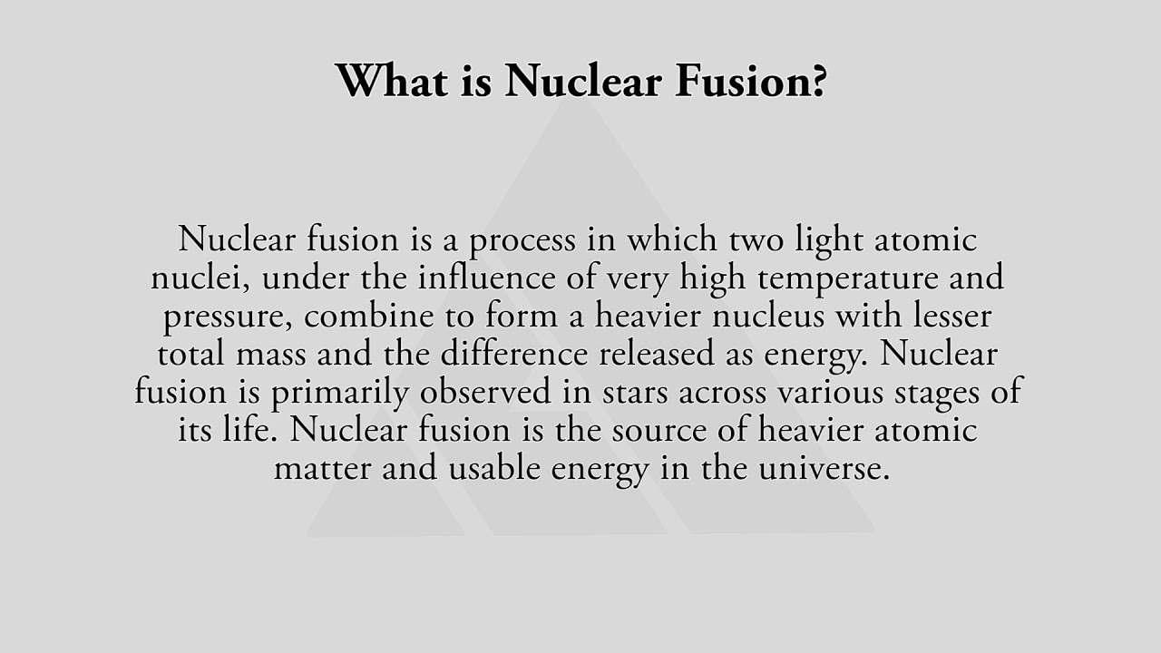 What is Nuclear Fusion? - YouTube