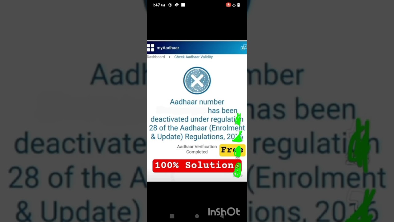 Aadhar No has been deactivated Solution/deactivate aadhar solve#aadharcard#uidai