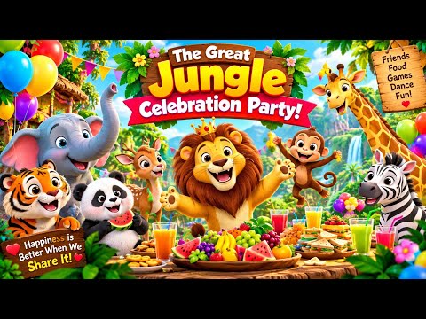The Great Jungle Celebration Party! 🎉🦁🐯🐘 | Fun Animal Party for Kids | Kids Cartoon
