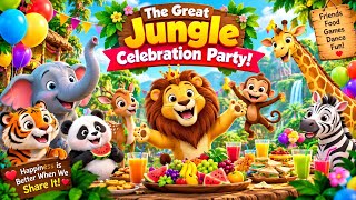 The Great Jungle Celebration Party! 🎉🦁🐯🐘 | Fun Animal Party for Kids | Kids Cartoon screenshot 2