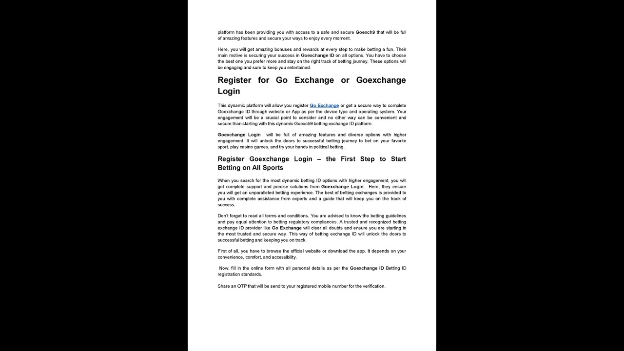 Go Exchange |Goexchange Login| Goexch9