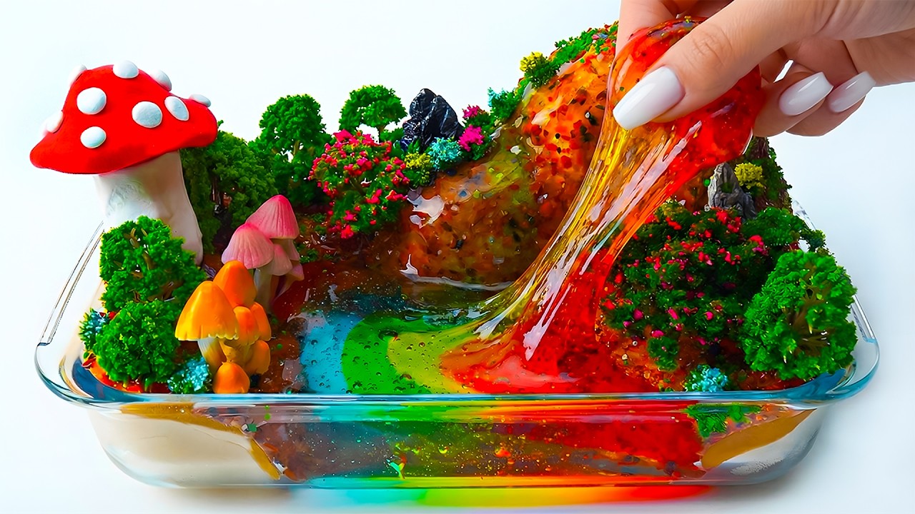 ULTIMATE FAIRY GARDEN and SHINY RAINBOW LAKE Slime ✨🌈 Satisfying ASMR