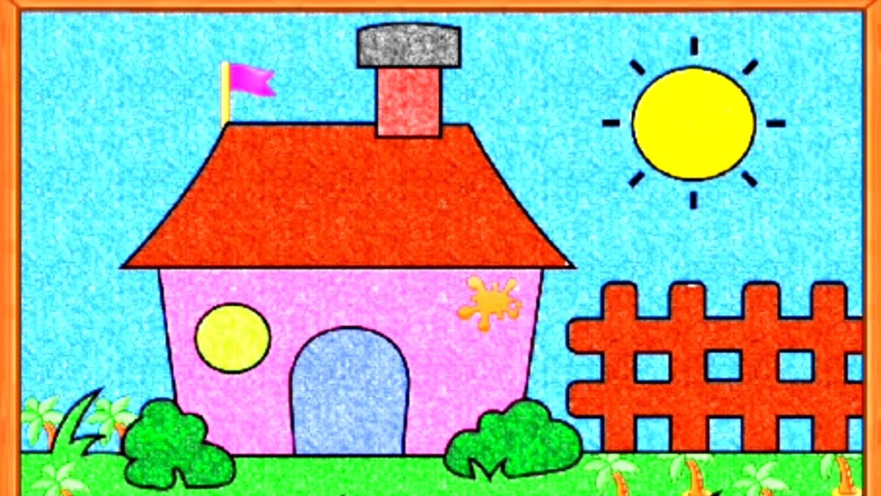 How to draw House video (home) Drawing and Coloring for Kids Art