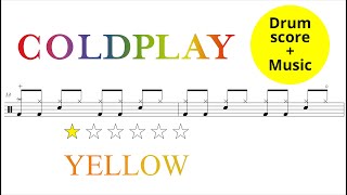 Coldplay - Yellow Drum Score Music