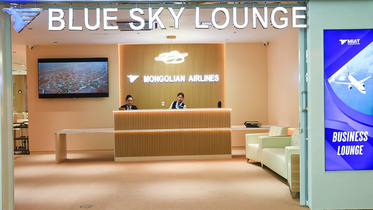The Blue Sky business lounge of MIAT Mongolian Airlines - YouTube