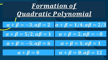 Formation of Quadratic Polynomial Class 10