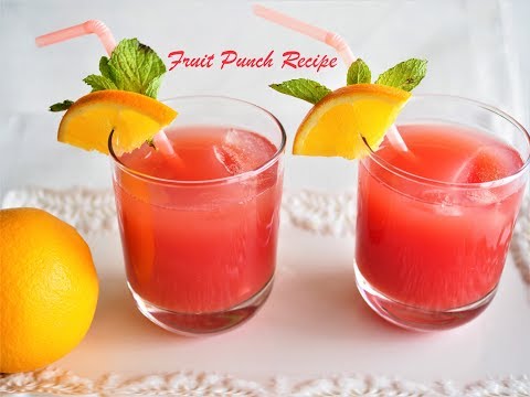 Quick Easy Fruit Punch Recipe | New Year Party Drink Recipe | Holiday Punch No Added Suger