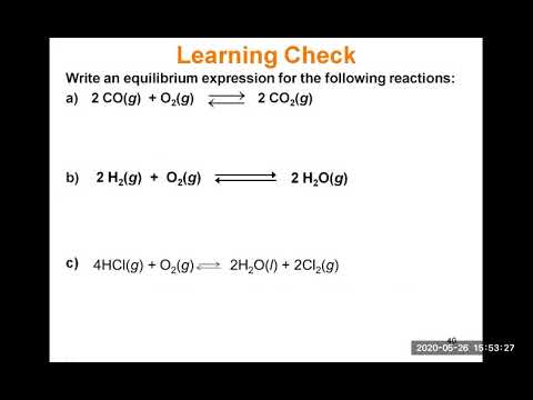 Chapter 6 Section 6.5 The Equilibrium Constant - YouTube
