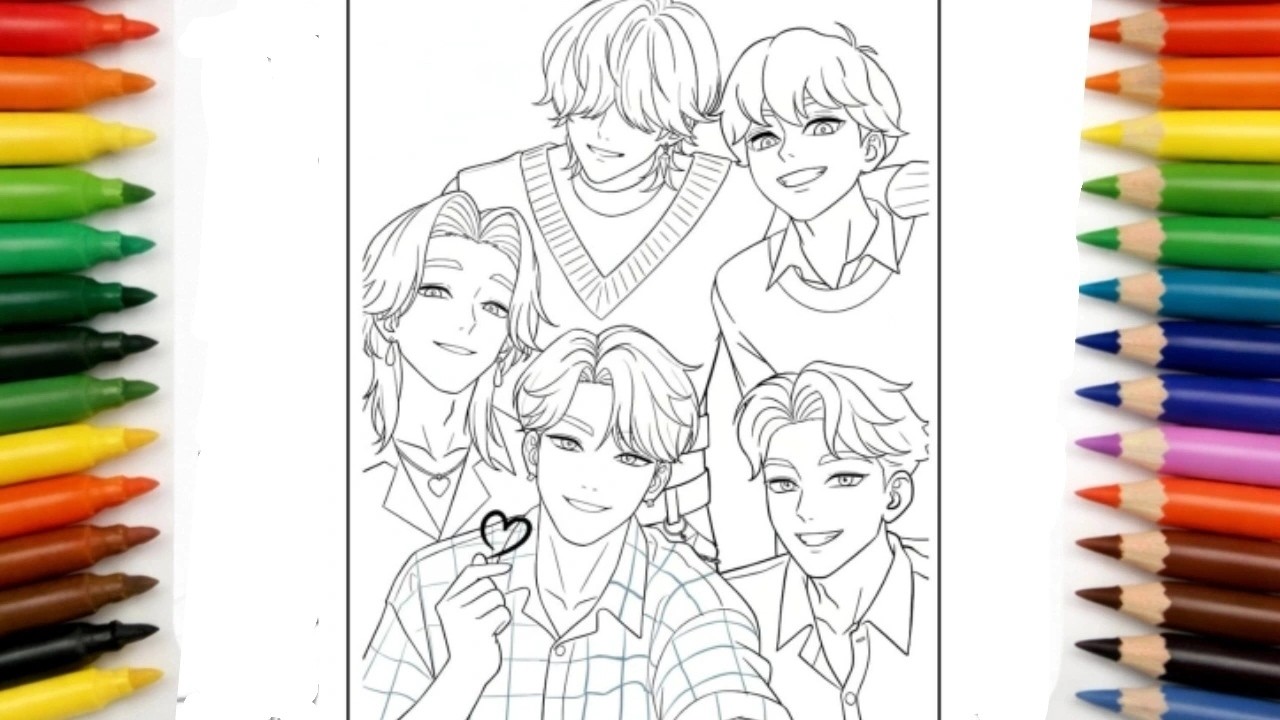 Coloring Saja Boys from KPop Demon Hunters! 🎨✨ Marker Coloring Process