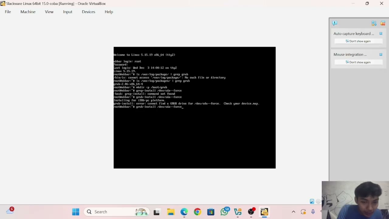 Praktikum  Topik Boot dan Shutdown di Distro Linux Slackware pada Virtual Machine
