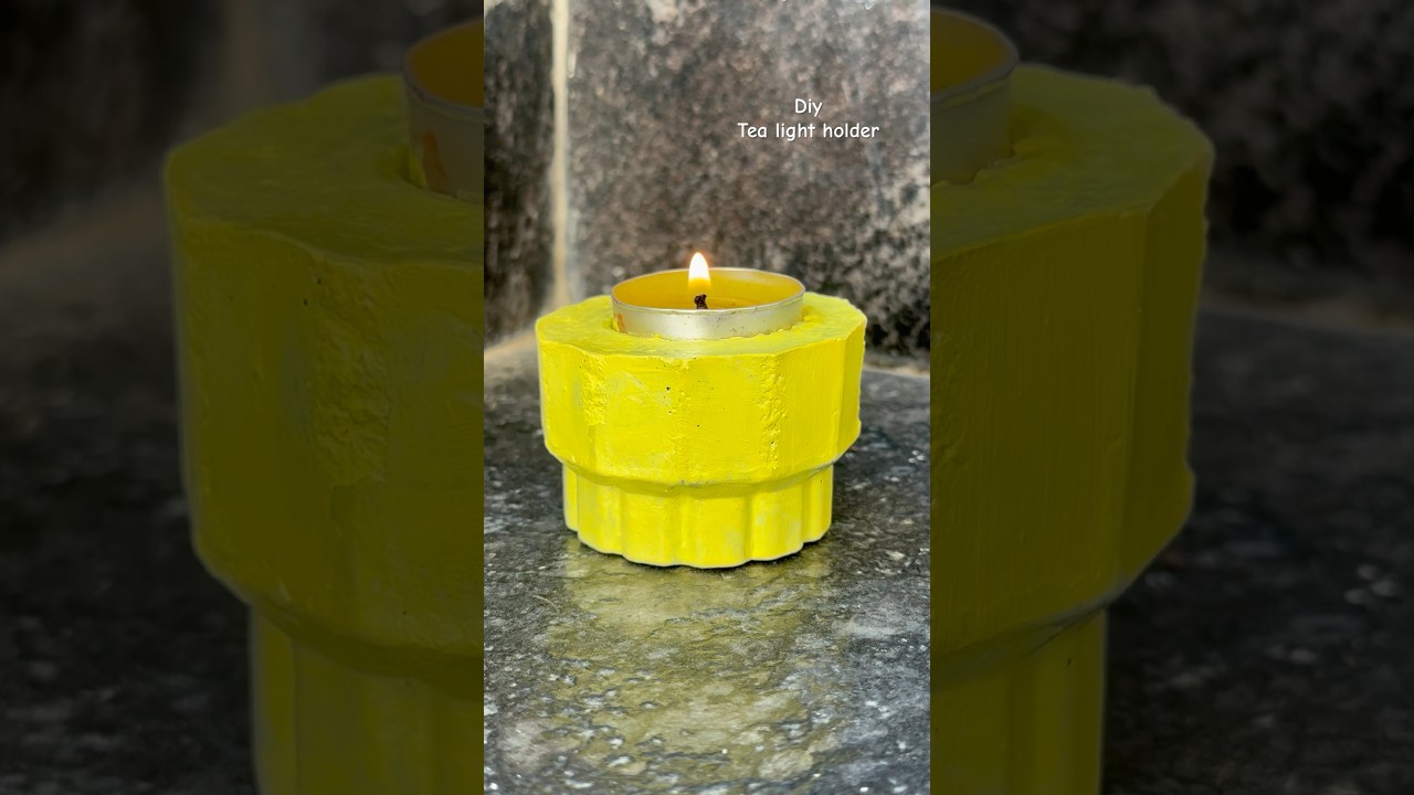 Diy tea light holder #diy #art #craft #painting #handmade #shorts #cementcraft #tealightholder