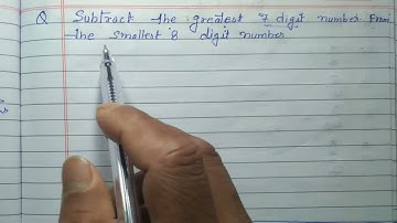 Subtract the greatest 7 digit number from the smallest 8 digit number