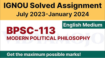IGNOU BPSC 113 Solved Assignment 2023-24 PDF Download | English Medium | Vidyamojo