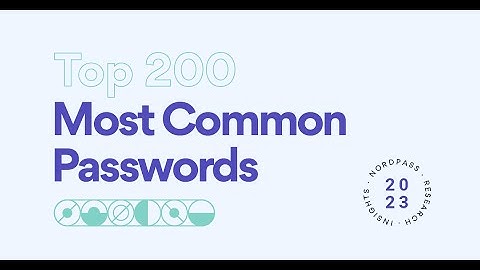 Top 200 Most Common Passwords 2023