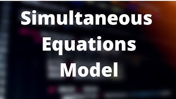 Simultaneous equations model in Econometrics || Statistical Modelling